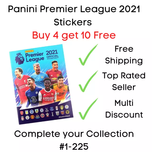 Panini Premier League 2021 Football Stickers #1 - #225 Buy 4 get 10 Free