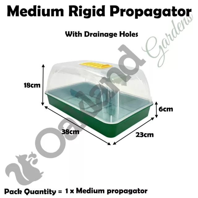 1 x 38cm Propagator Rigid Vented Cover Set Half Size Gravel Tray With Holes