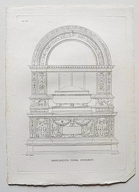 Antonio Locatelli incisione acquaforte antica Niccolò Bettoni Piero Soderini