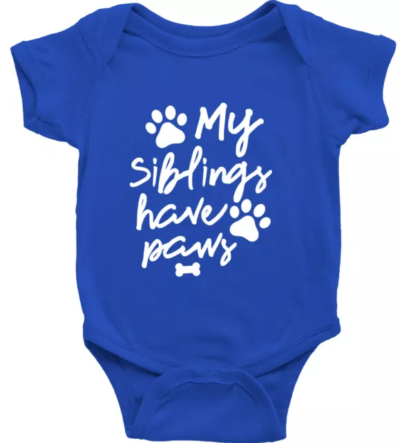 Baby Bodysuit One Piece Romper Funny Gift Dog Lover Cute My Siblings Have Paws