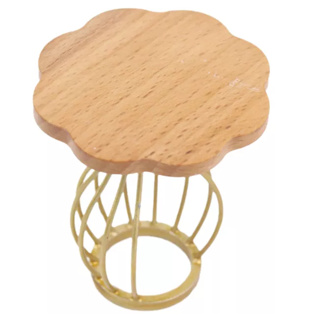 1:12 Scale Wooden Round End Table for Dollhouse Decoration-GV