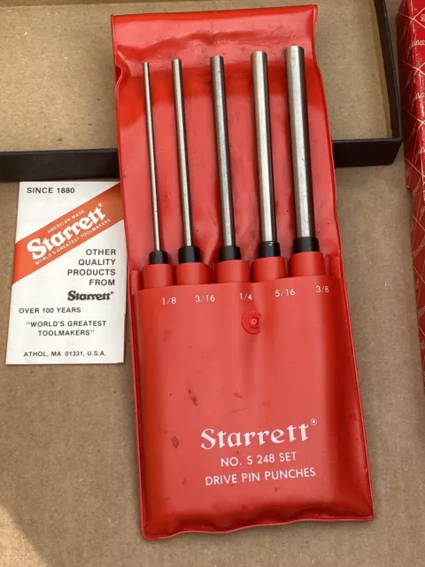 Starrett No.s248Pc Long Drive Pin Punch Set With Box 5 Pc Set