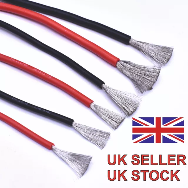 Flexible Soft Silicone Wire Cable 4/6/8/10/12/14/16/18/20 AWG UK Seller UK Stock