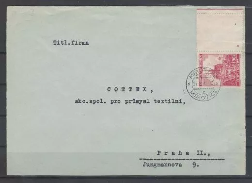 Dt. Bes. Aus. Böhmen Mähren 1939 MiNr. 30 Einzelfrankatur auf Brief nach Prag