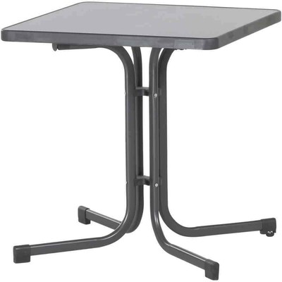Sieger 211/G Tavolino Pieghevole da Giardino 70 x 70 cm Colore: Grigio Ferro/Antracite Piano Mecalit-PRO Struttura in Acciaio Decorazione Ardesia Altezza 72 cm 
