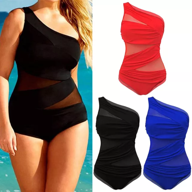 Women'S Plus Swimsuit Bikini Swimsuit Net Sexy Swimsuit Neck Monokinis Swimsuit