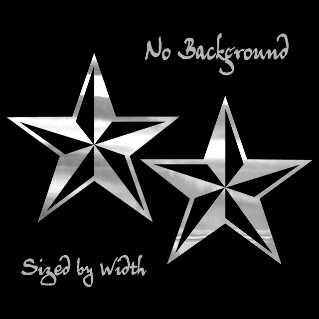 Nautical Star Sticker 2 Pack - Beveled Star Decal - Select Chrome Color And Size 2