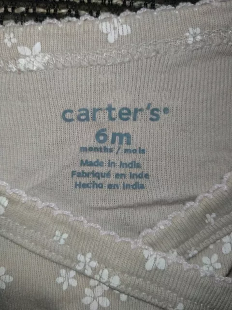 Carter's Wickelbody | Braun-Blumenmuster | Bodie/Body | Gr.6m (ca.62) | langarm 2