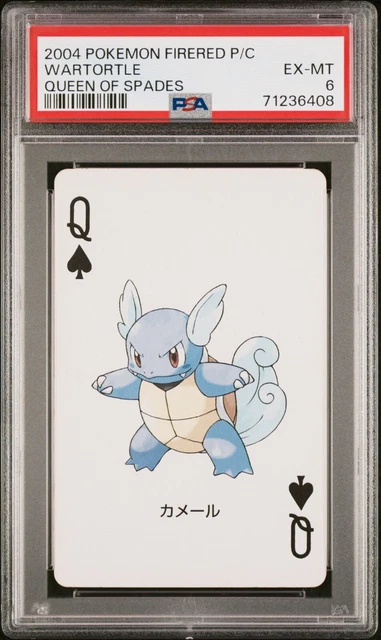 Wartortle Pokemon FireRed FR Playing Card Poker Queen Spade Nintendo PSA 6 POP 1
