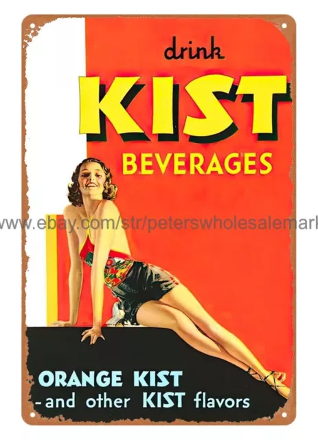 Drink Kist Beverages metal tin sign man cave metal retro rustic signs