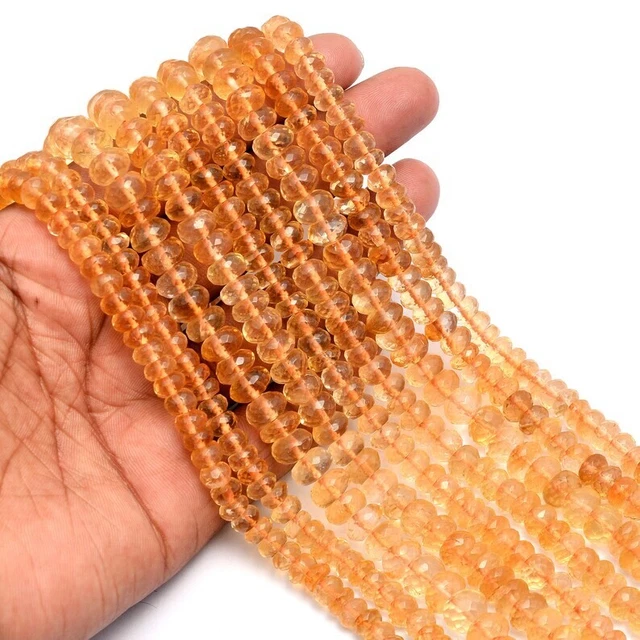 Naturel AAA Miel Citrine Perles Facettes 6-7MM Gemme Rondelle Perles 13 " Brin