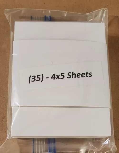 Hojas de cartón de papel grueso de 35 - 4""x5"" blanco 200gsm (35 4x5 piezas)