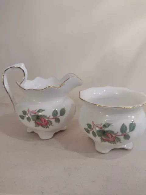 Beautiful Aynsley "Wild Tudor" Matching Creamer Jug And Sugar Bowl. Unused.