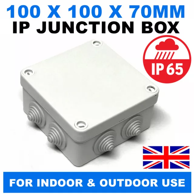 Waterproof Junction Box 100 X 100 X 70Mm Ip56 Pvc Adaptable Box Outdoor Grey