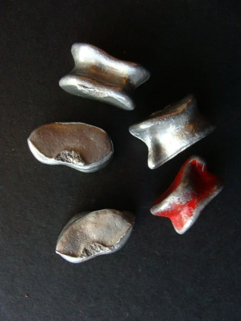 Lot De 6 Anciens Osselets En Os Vertèbres - Jeu Traditionnel Vintage
