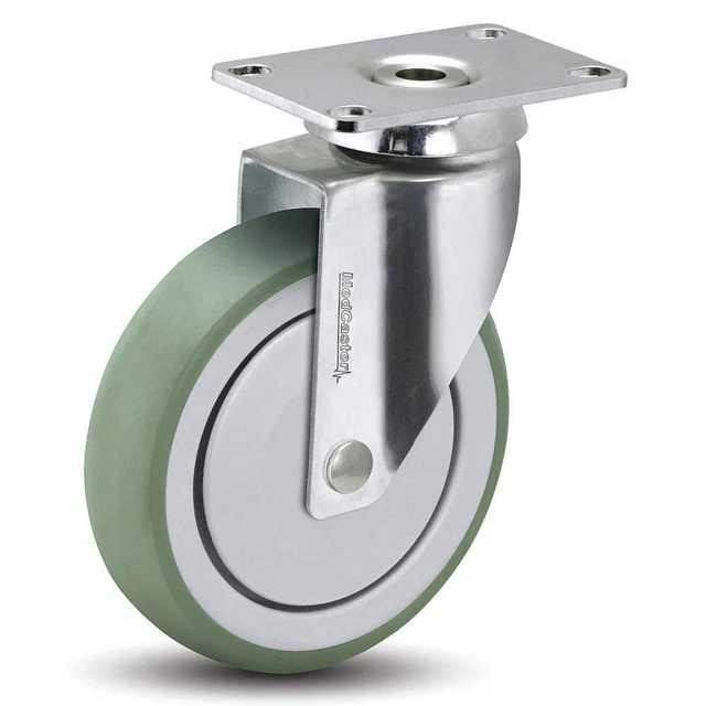 MEDCASTER CH03AMP125SWTP01 Plate Caster,Swivel,3" Wheel Dia.