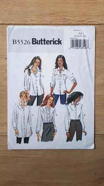 Butterick B5526 Shirts Sewing Pattern For Women (6-12)