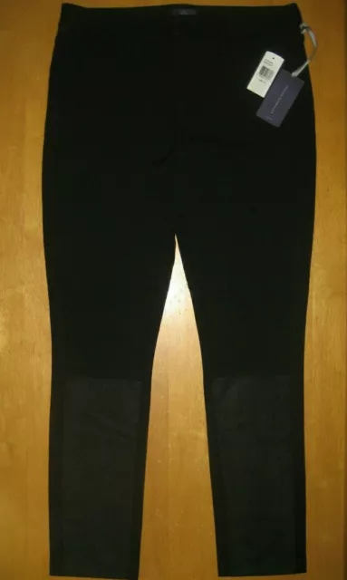 New NYDJ Jeans Stretch Ponte Knit Faux Suede Panel Leggings Size 10 NWT 3