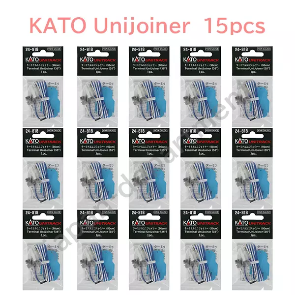 15 Packs set KATO 24-818 Unitrack Terminal UniJoiner 35''(90mm) N HO Scale Gauge