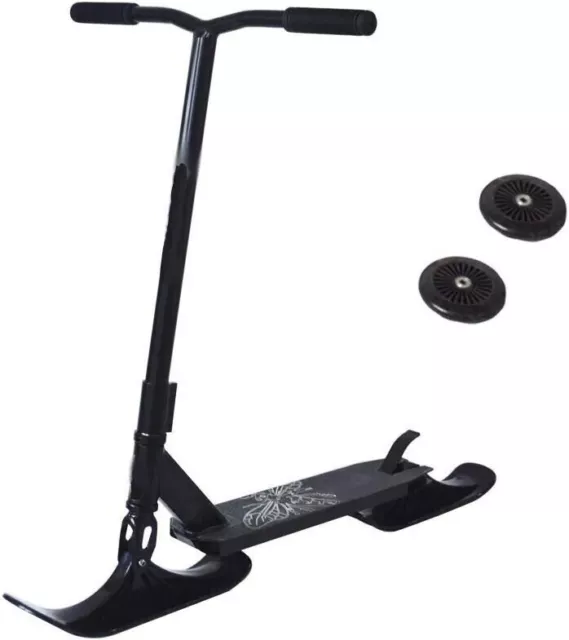 2in1 Stunt Tretroller und Ski Scooter Schlitten Schneescooter Wintersport Schnee