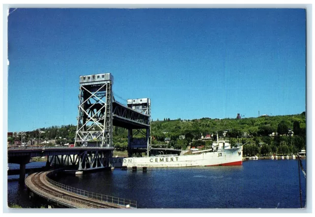 2000 Lift Span Bridge Portage Lake Ship Canal Houghton Hancock MI Postcard