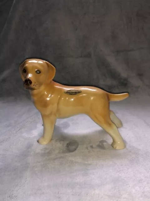 Staffordshire Token Pottery Ltd Gold Labrador Puppy Figurine