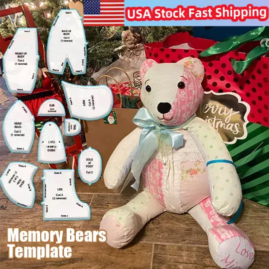 10Pcs Memory Bear Template Ruler Set Acrylic Memory Bear Sewing