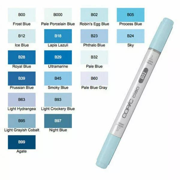 Copic CIAO Markers B Blue Series (Multiple Colours )