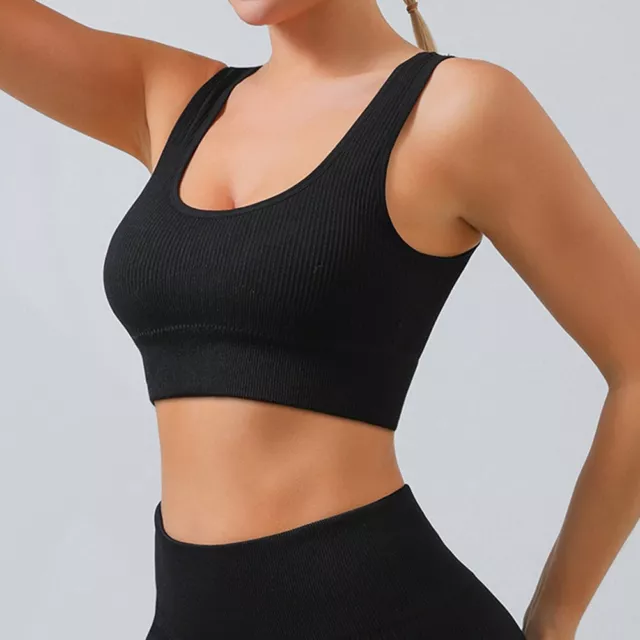 Soutien-gorge de sport de base pour femmes tricoté respirant et sans couture (n