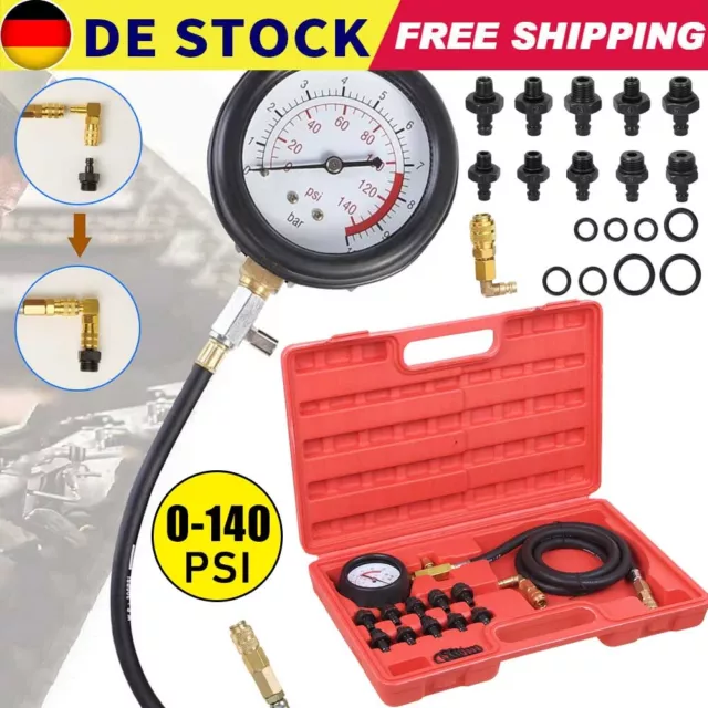 Öldruckprüfer Öldrucktester Set Öl-Meßgerät Öldruckmesser Werkzeug Satz 0-140PSI