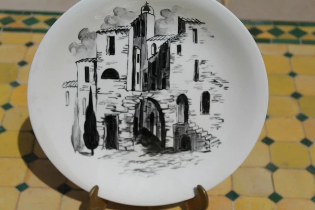 Assiette Tintin Rarissime 'No Axis', Pixi Aroutcheff, Porcelaine, 1960, France