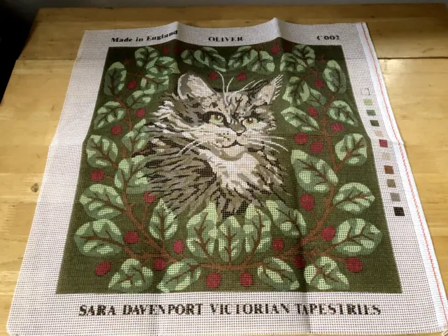Sarah Davenport Victorian Tapestry- Oliver Cat (50cm x 50cm)