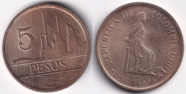 5 Pesos 1980 Colombie Colombia - Policarpa Salavarrieta - Bâtiments industriels