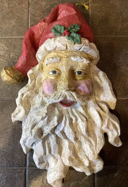 Santa Head Wall/Door Hang Large Decor Piece-Resin 15.5” X 9.5” X 2.75”