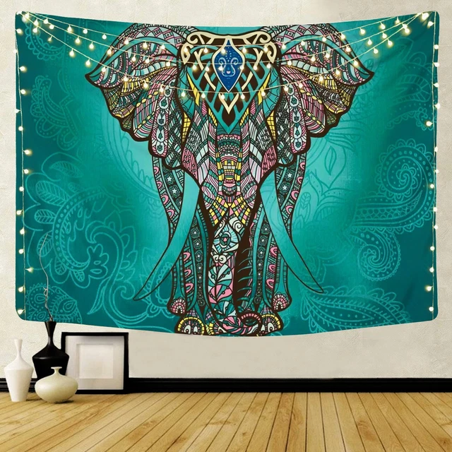 Elephant Tapestry Wall Hanging Bohemian Boho Psychedelic Hippie Wall Art Decor Elephant Tapestry Wall Hanging Bohemian Boho Psychedelic Hippie Wall Art Decor