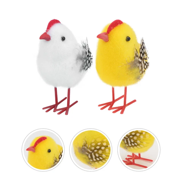 8 Pcs Simulated Chick Ornaments Foam Blank Child Mini Chicken Toys Easter