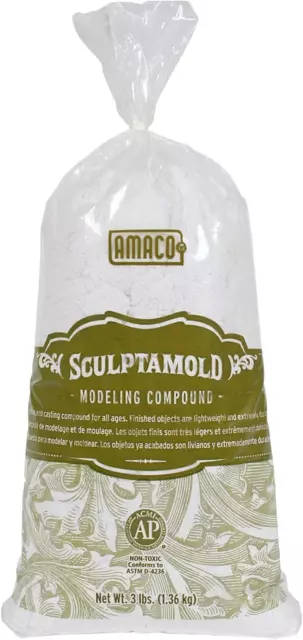 Amaco Plaster Sculptamold Modeling Compound 3lb-White