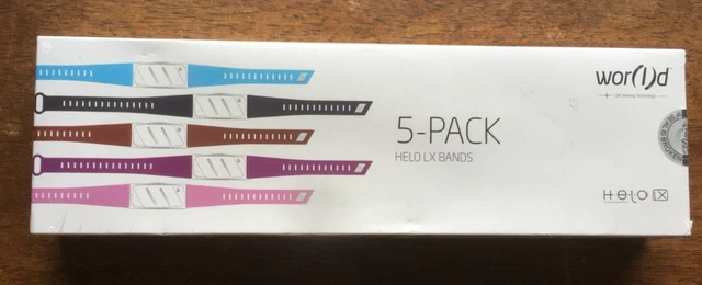 World HELO LX 5-Pack Wellness Bands Assorted Colors Wristband Fit New Sealed