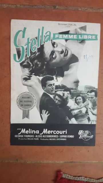 Scenario Cinema   Film Melina Mercouri  Stella Femme Libre  1955