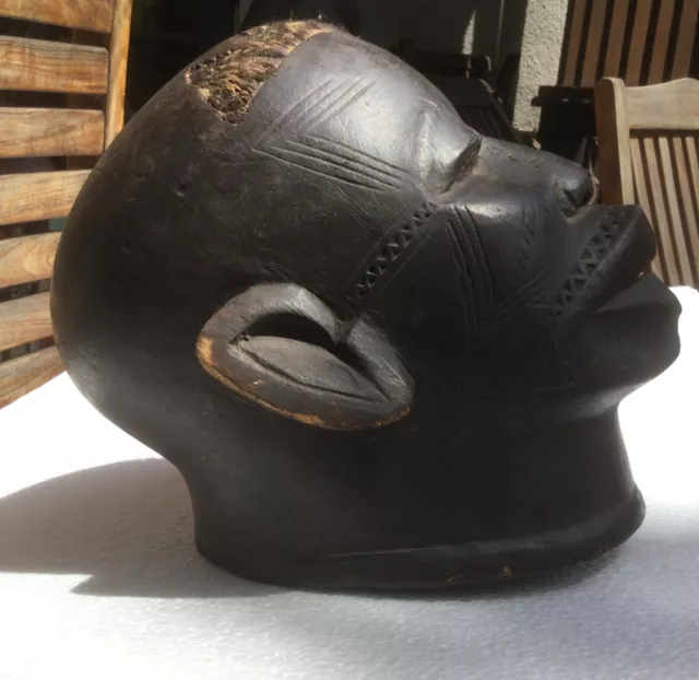 Old Makonde helmet mask Lipico from Tanzania or Mozambique