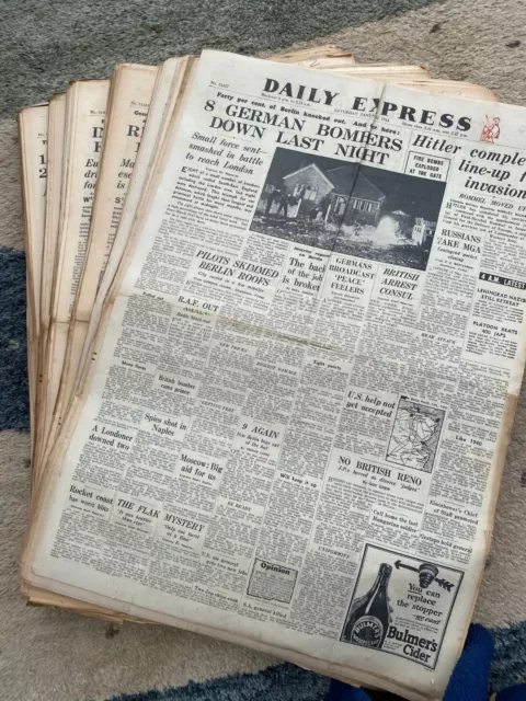 Daily Express Newspaper 11th 12th 13th OR 14th  October 1944 ORIGINAL