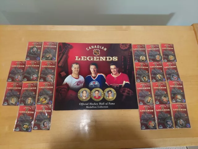 NHL Canadian Legends Hockey Hall Of Fame 22 Medallion Collection *New & Complete