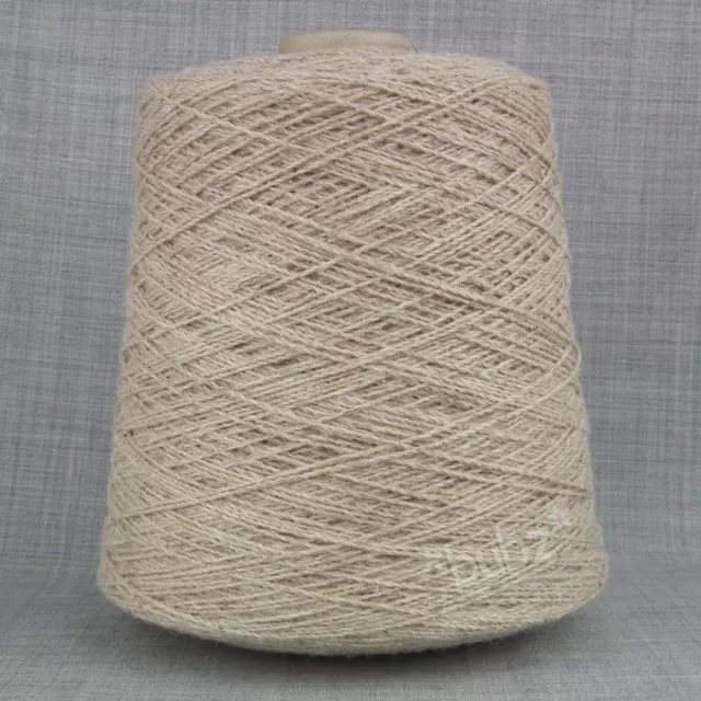 UNIQUE WOOL JUTE BLEND WEAVING YARN 500g CONE WARP WEFT NATURAL OATMEAL BROWN