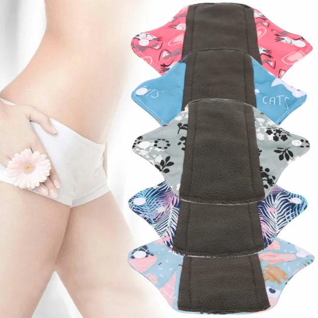 3 piezas almohadillas menstruales reutilizables para mujer revestimiento de pantizas tela lavable sanitaria de bambú