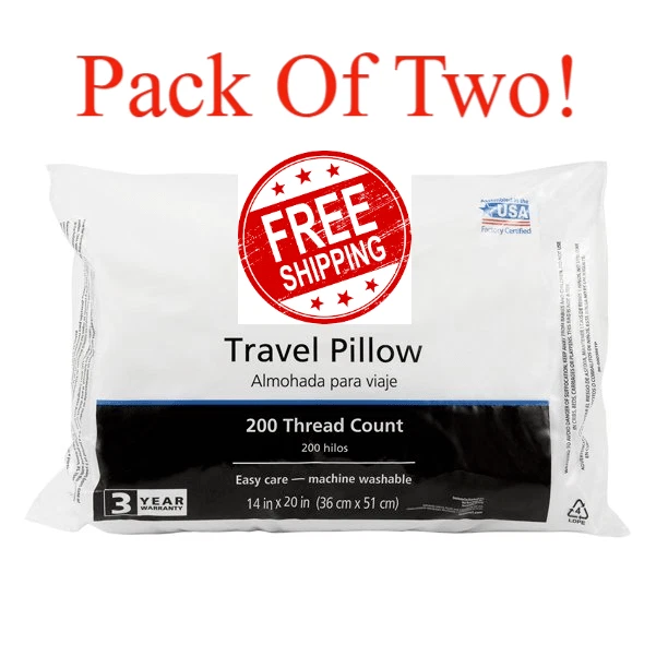 2 Pack Travel Pillow Sleep Rest Bed Sofa Chair Plane Car Holiday Garden Night