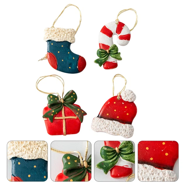 4 Pcs Miniatur-Weihnachtsmann Aus Harz Mini-Zubehör Mini-Harzfiguren Schmücken