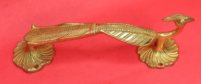 Peacock Shape Victorian Antique Style Handmade Brass Door Pull Handle Home Décor