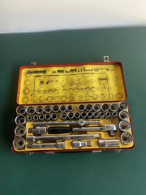 Vintage Sidchrome 1/2 Inch Metric & AF 40 Piece Socket Set.