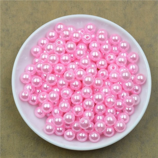 50-1000pcs mit Loch ABS Nachahmung Perle 4/6/8/10 / 12mm - DIY Schmuck Machen