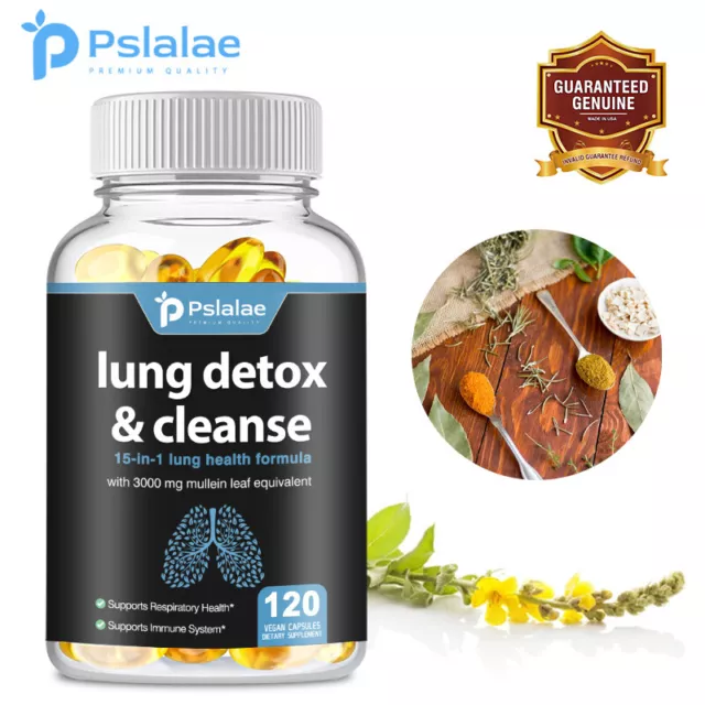 Lung Detox & Cleanse - Lung Support Supplements - with Quercetin, Mullein Leaf